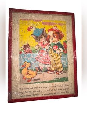 Rare Vintage 1950s children's picture puzzle Saalfield Publishing Co.